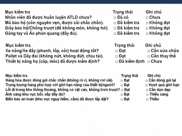 Checklist Kiểm Tra An Toàn Khi Bốc Xếp Hàng Hóa Kho Xưởng
