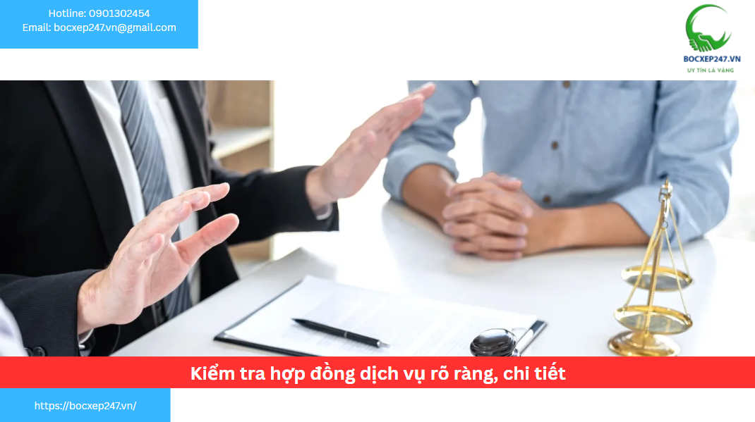 Kiểm tra hợp đồng dịch vụ rõ ràng, chi tiết