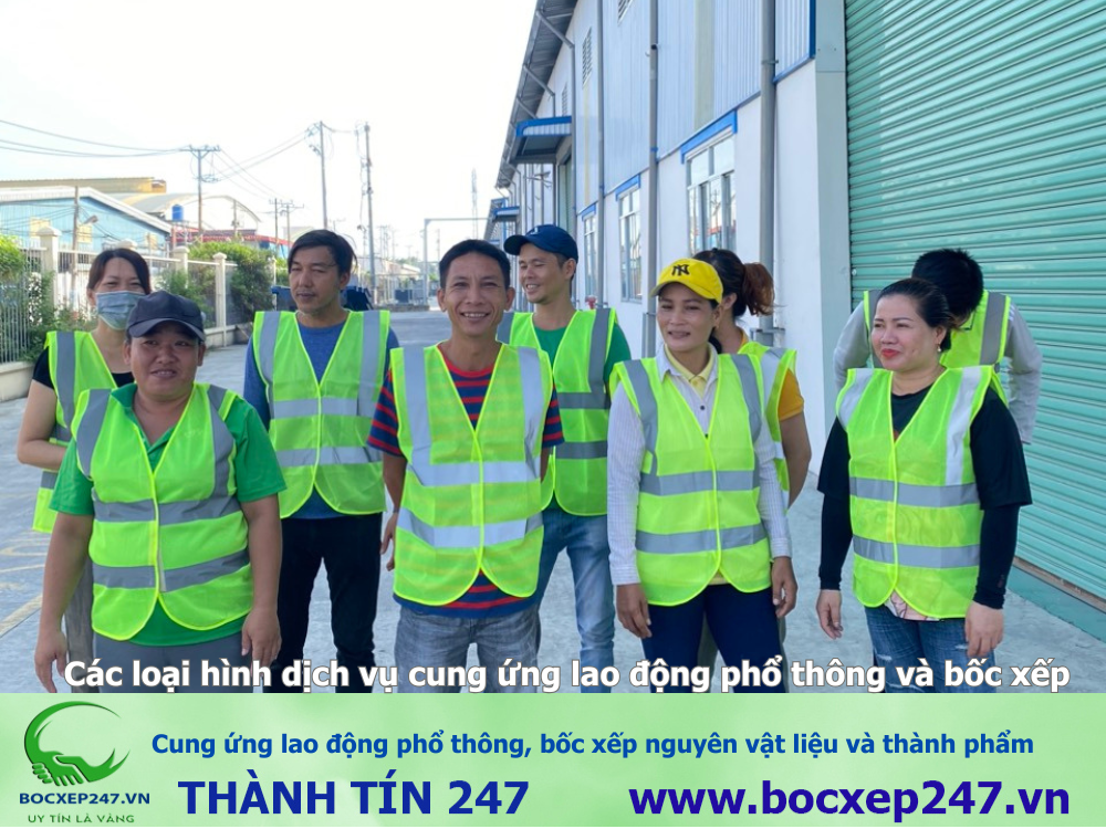 Cung ứng lao động phổ thông, bốc xếp nguyên vật liệu và thành phẩm