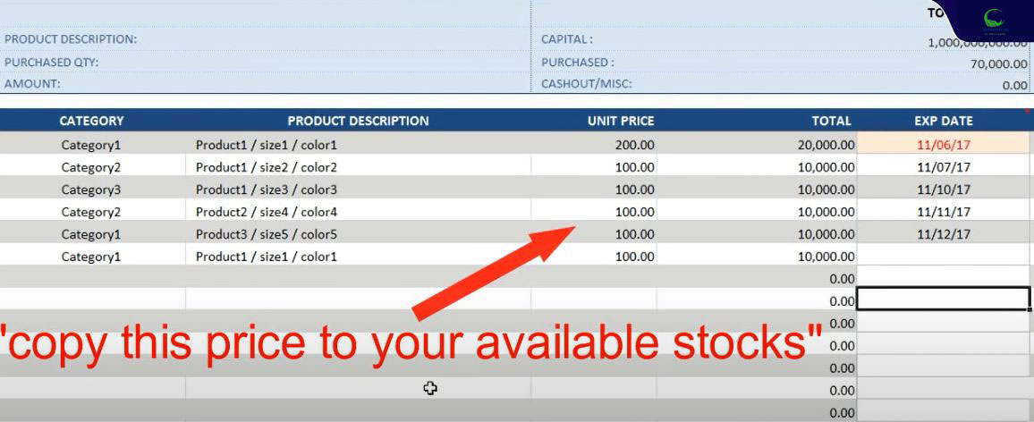 Sao chép đơn giá