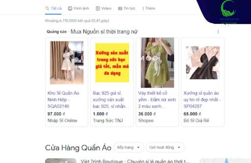 Tìm kiếm thông tin nguồn hàng trên Google