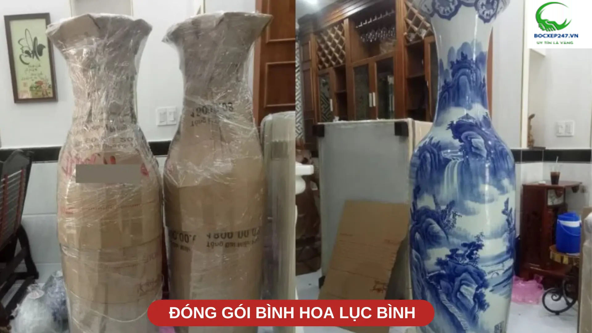 Đóng gói bình hoa lục bình