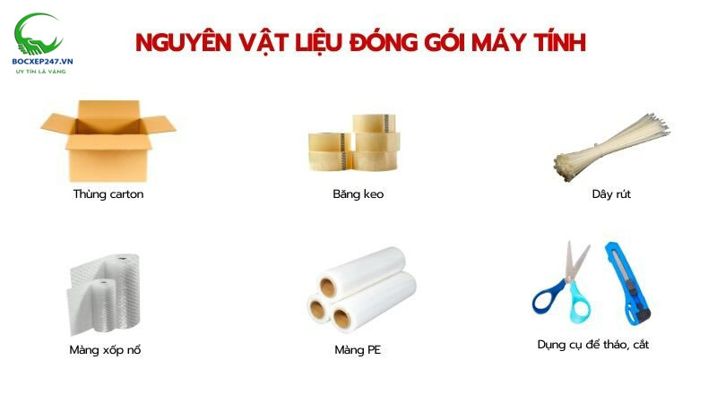 Nguyên vật liệu giúp đóng gói máy tính