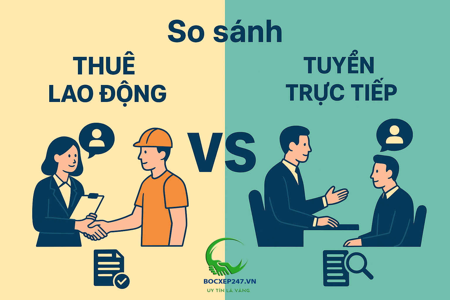 So sánh thuê lao động và tuyển trực tiếp